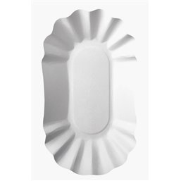 Cardboard Plates "Pure" Ovaal 105 x 175 x 30mm White - Horecavoordeel.com