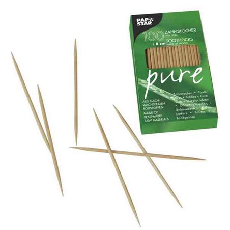 Tooth Picks Wood "Pure" Round 8cm - Horecavoordeel.com