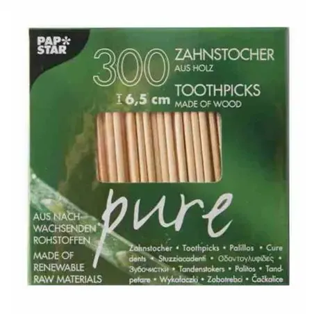 Tooth Picks Wood "Pure" Round 6,5cm - Horecavoordeel.com