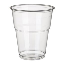 Drinkbekers 300ml "Pure" PLA Glashelder met Schuimkraag "voor Koude Dranken" Ø 95 x 110mm Horecavoordeel.com