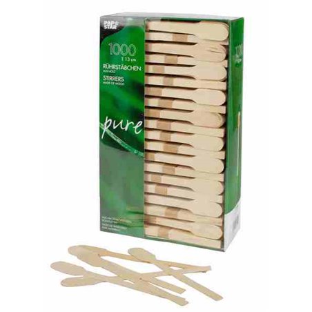 Stirring Sticks Wood "Pure" 13cm - Horecavoordeel.com