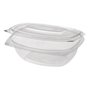 Salad Bowl Rectangular with Secure Lid PLA "Pure" 375ml 161 x 132 x 48mm Transparent - Horecavoordeel.com