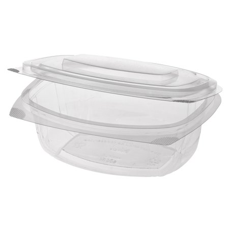 Salad Bowls with Attached Lids PLA "Pure" 750ml 205 x 168 x 66mm Crystal clear - Horecavoordeel.com