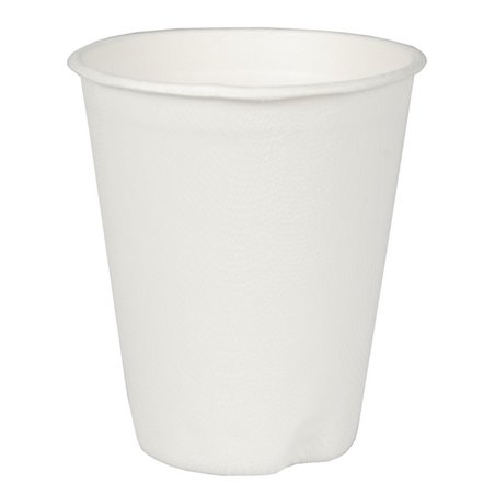 Sugarcane Cups "Pure" 200ml Ø 80mm 9,2cm White "Voor warme dranken" - Horecavoordeel.com