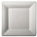 Plates made of Sugarcane "Pure" square 260 x 260mm White - Horecavoordeel.com