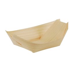 Amuse Trays made of Wood "Pure" 11cm x 6,5cm "Boat" - Horecavoordeel.com