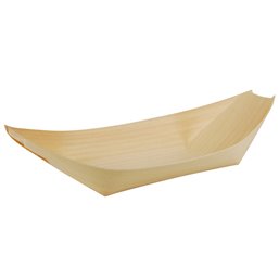 Amuse Trays made of Wood "Pure" 21,5cm x 10cm "Boat" - Horecavoordeel.com