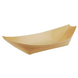 Amuse Trays made of Wood "Pure" 25cm x 10cm "Boat" - Horecavoordeel.com