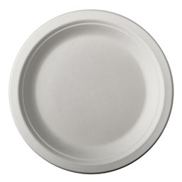 Plates made of Sugarcane "Pure" 1-compt. Ø 180 x 20mm White - Horecavoordeel.com