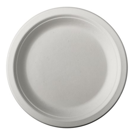 Plates made of Sugarcane "Pure" 1-compt. Ø 180 20mm White - Horecavoordeel.com