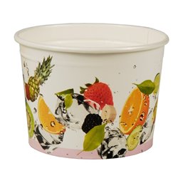 Ice Cream Cups Cardboard "Pure" Round 150ml Ø 80mm 5,5cm "Fruit" - Horecavoordeel.com