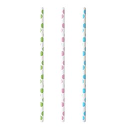 Paper Straws Ø 6mm x 20cm "Dots" - Horecavoordeel.com