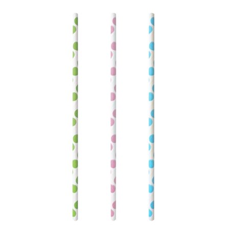 Paper Straws Ø 6mm x 20cm "Dots" - Horecavoordeel.com