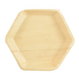 Plates made of Palmleaf "Pure" Hexagon 235 x 30mm - Horecavoordeel.com