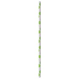 Paper Straws Ø 6mm x 20cm "Green Dots" - Horecavoordeel.com