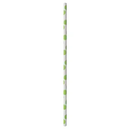 Drinkrietjes Papier "Green Dots" Ø 6 x 200mm Horecavoordeel.com