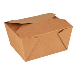 Lunch Box Cardboard "Pure" 750ml 6,3cm x 9cm x 11,3cm Brown - Horecavoordeel.com