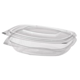 Salad Bowls with Attached Lids PLA "Pure" 250ml 161 x 132 x 31mm Crystal clear - Horecavoordeel.com