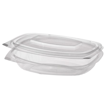 Saladebakken 250ml + Vaste Deksels PLA "Pure" Glashelder 161 x 132 x 31mm Horecavoordeel.com