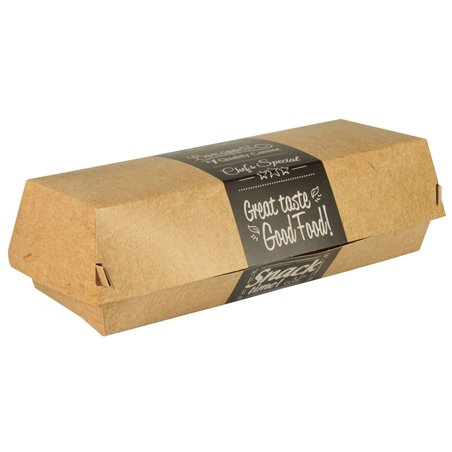 Baguettebox Cardboard "Good Food" 210 x 75 x 62mm - Horecavoordeel.com