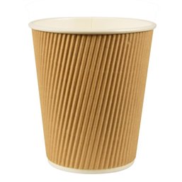 Drinking Cups Cardboard "Pure" 100ml Ø 60mm 6cm "Ripple Wall" - Horecavoordeel.com