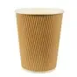 Cardboard Drinking Cups "Pure" 200ml Ø 80mm 9cm "Ripple Wall" - Horecavoordeel.com