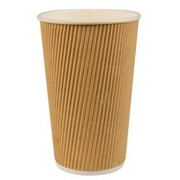 Cardboard Drinking Cups "Pure" 400ml Ø 90mm 13,7cm "Ripple Wall" - Horecavoordeel.com