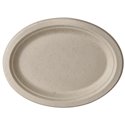 Plates made of Sugarcane "Pure" Oval 260 x 200 x 20mm Natural - Horecavoordeel.com