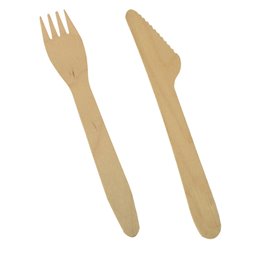 Cutlery Sets Wood "Pure" 16,5cm Knife and Fork - Horecavoordeel.com