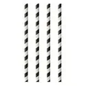 Drinkrietjes Papier Zwart - Wit "Pure" "Stripes" Ø 6 x 200mm Horecavoordeel.com