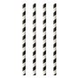 Paper Straws "Pure" Ø 6mm x 20cm Black White "Stripes" - Horecavoordeel.com