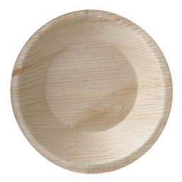 Palm Leaf Trays "Pure" Round 300ml Ø 15 x 3cm - Horecavoordeel.com