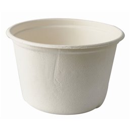 Soepkommen van Suikerriet 600ml "Pure" Wit Ø 140 x 90mm Horecavoordeel.com