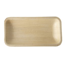 Serving Trays made of Palm Leaf "Pure" Rectangular 24cm x 16,5cm x 2cm - Horecavoordeel.com