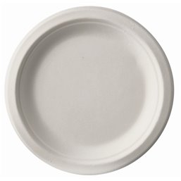 Plates made of Sugarcane "Pure" 1-compt. Ø 150 x 20mm White - Horecavoordeel.com