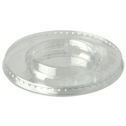 Lids PLA "Pure" Round Ø 95mm Crystal clear with Cross hole - Horecavoordeel.com