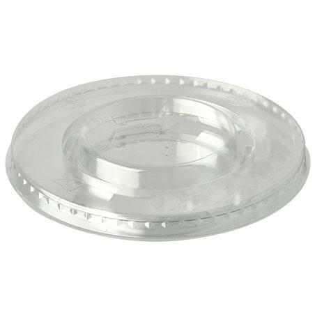 Lids PLA "Pure" Round Ø 95mm Crystal clear with Cross hole - Horecavoordeel.com