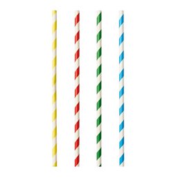 Milkshake Paper Straws "Pure" Ø 8mm x 21cm Colour variables "Stripes" - Horecavoordeel.com