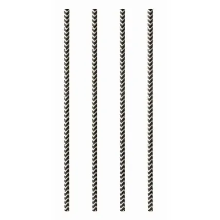 Paper Straws "Pure" Ø 6mm x 20cm Black White "Zig-Zag" - Horecavoordeel.com