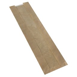 Bread Bag with PLA window "Pure" 58cm x 12cm x 5cm Brown - Horecavoordeel.com