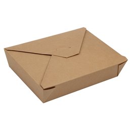 Lunch Box Cardboard "Pure" 1500ml 4,8cm x 14cm x 19,7cm Brown - Horecavoordeel.com