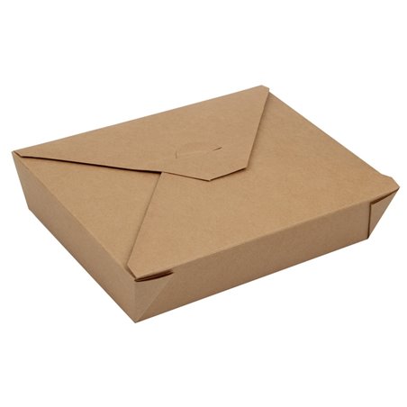 Lunch Box Cardboard "Pure" 1500ml 4,8cm x 14cm x 19,7cm Brown - Horecavoordeel.com