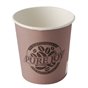 Drinking Cups Cardboard "Pure" 100ml Ø 60mm 6cm Paars "Pure Joy" - Horecavoordeel.com