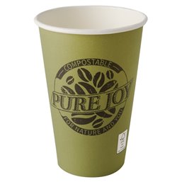 Drinkbekers 300ml "Pure" Karton Groen "Pure Joy" Ø 80 x 117mm Horecavoordeel.com