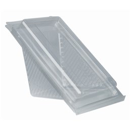 Sandwichbox PLA met Klapdeksels "Pure" Rechthoek Glashelder Middel 70 x 100 x 178mm Horecavoordeel.com