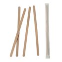 Stirring Sticks Wood "Pure" 17,8cm x 6mm Packed individually - Horecavoordeel.com