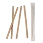 Stirring Sticks Wood "Pure" 14cm x 6mm Packed individually - Horecavoordeel.com