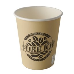 Drinkbekers 200ml "Pure" Crême Karton "Pure Joy" Ø 80 x 92mm Horecavoordeel.com