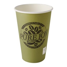 Drinkbekers 300ml "Pure" Groen Karton "Pure Joy" Ø 80 x 117mm Horecavoordeel.com