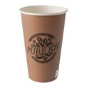 Cardboard Drinking Cups "Pure" 400ml Ø 90mm 13,9cm Brown "Pure Joy" - Horecavoordeel.com